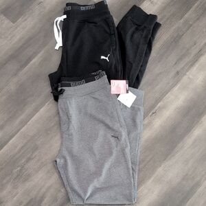 NWT/EUC Puma Black and Gray Jogger Lounge Pants - Bundle Of 2